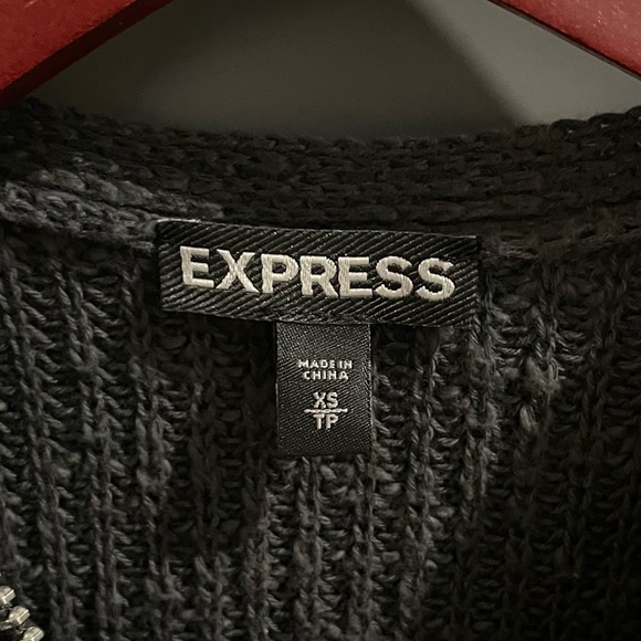 Express Women’s Sweater with Zipper Gray Extra Small - Picture 7 of 10